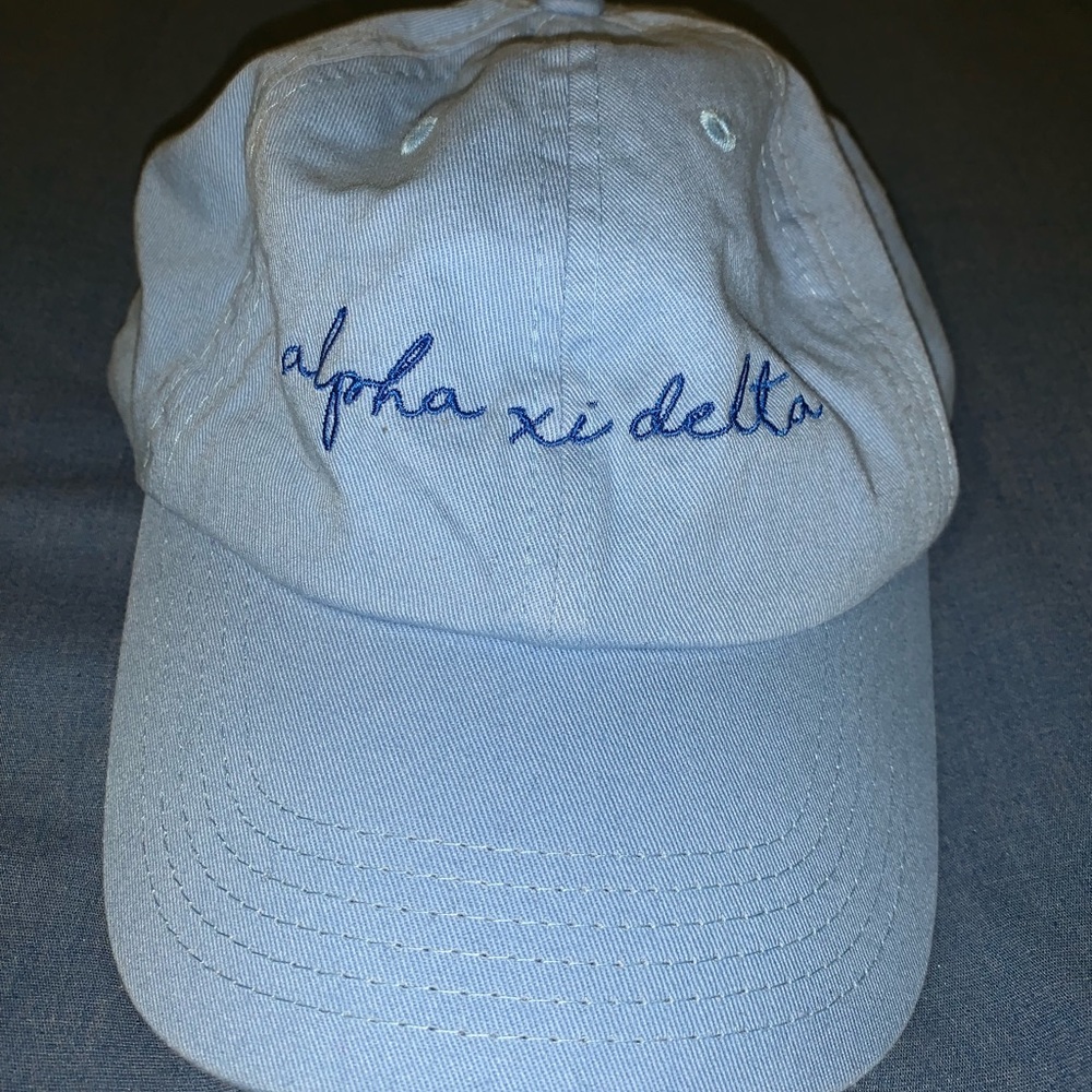 Alpha Xi Delta denim baseball hat